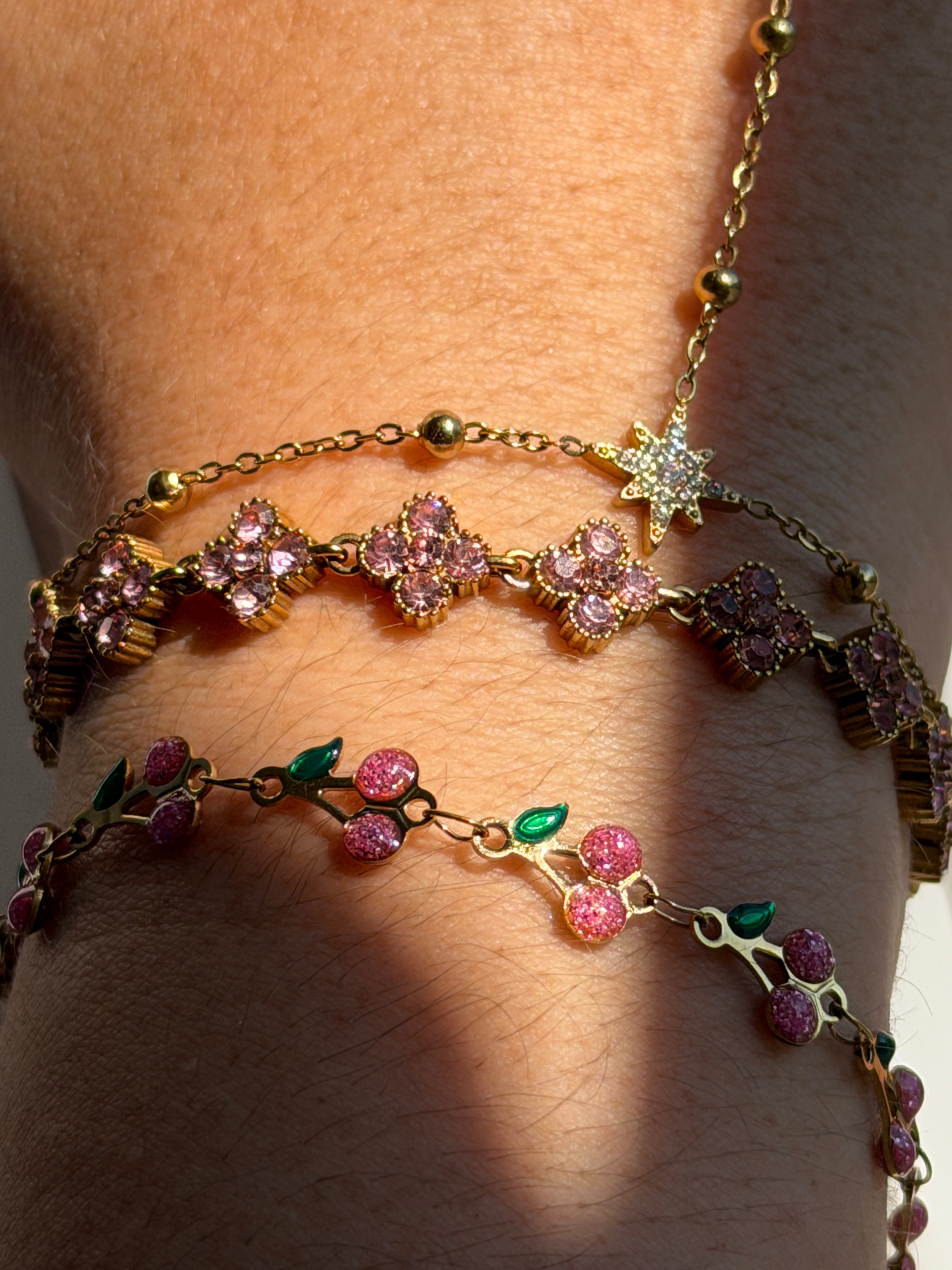 Bracelet Cerise Summer Rose– Acier Inoxydable