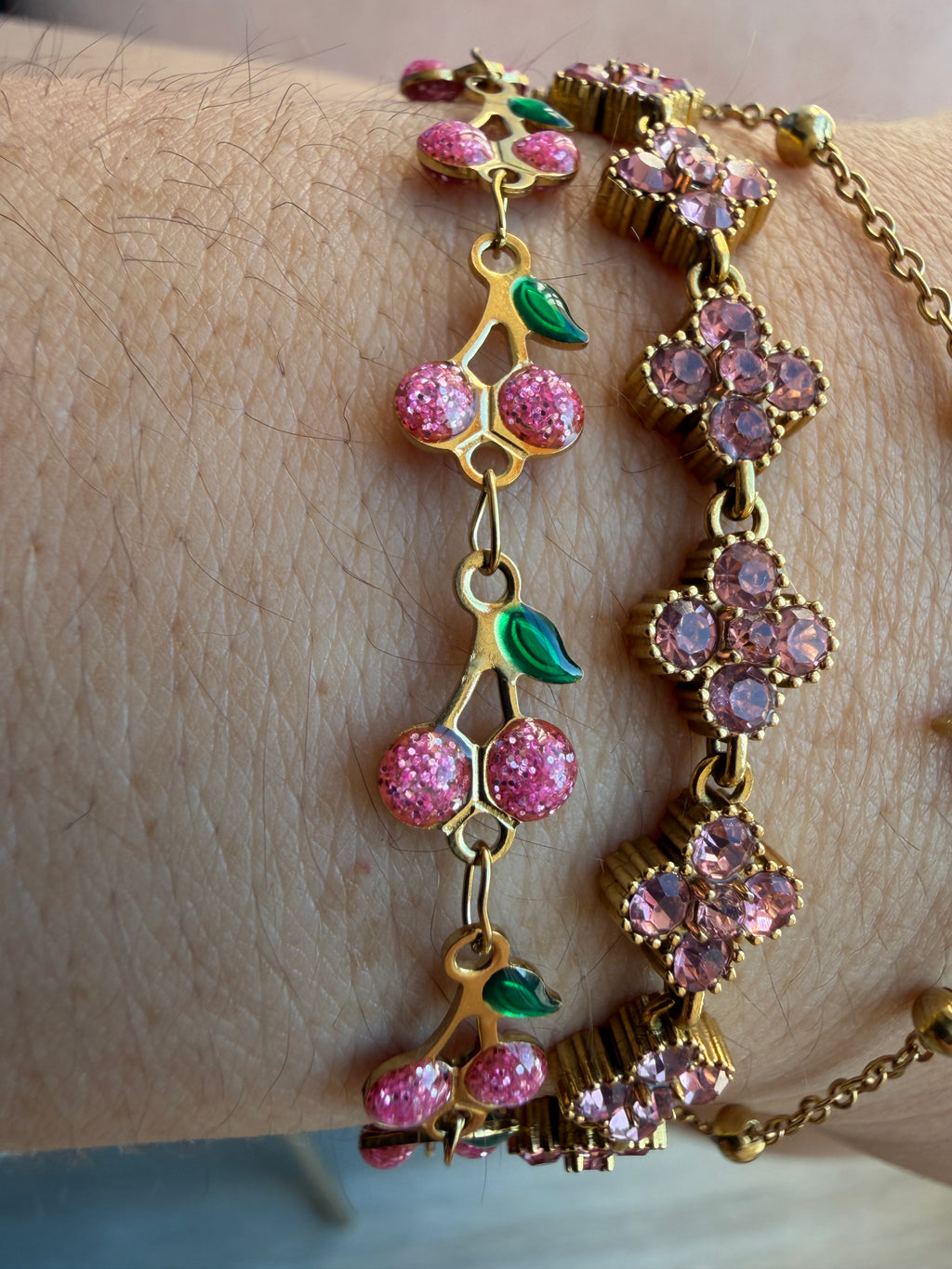 Bracelet Cerise Summer Rose– Acier Inoxydable