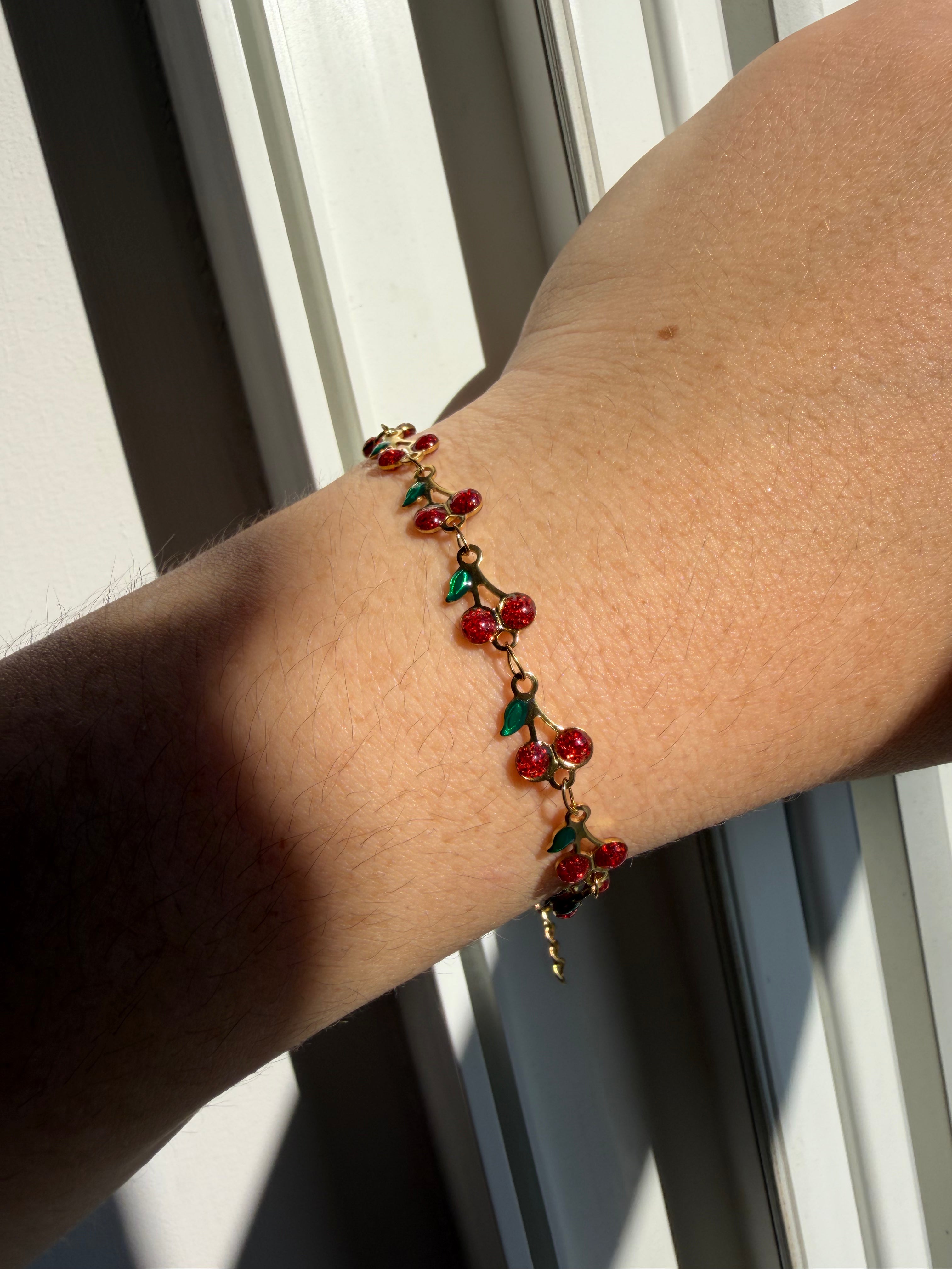 Bracelet Cerise Summer Rouge – Acier Inoxydable