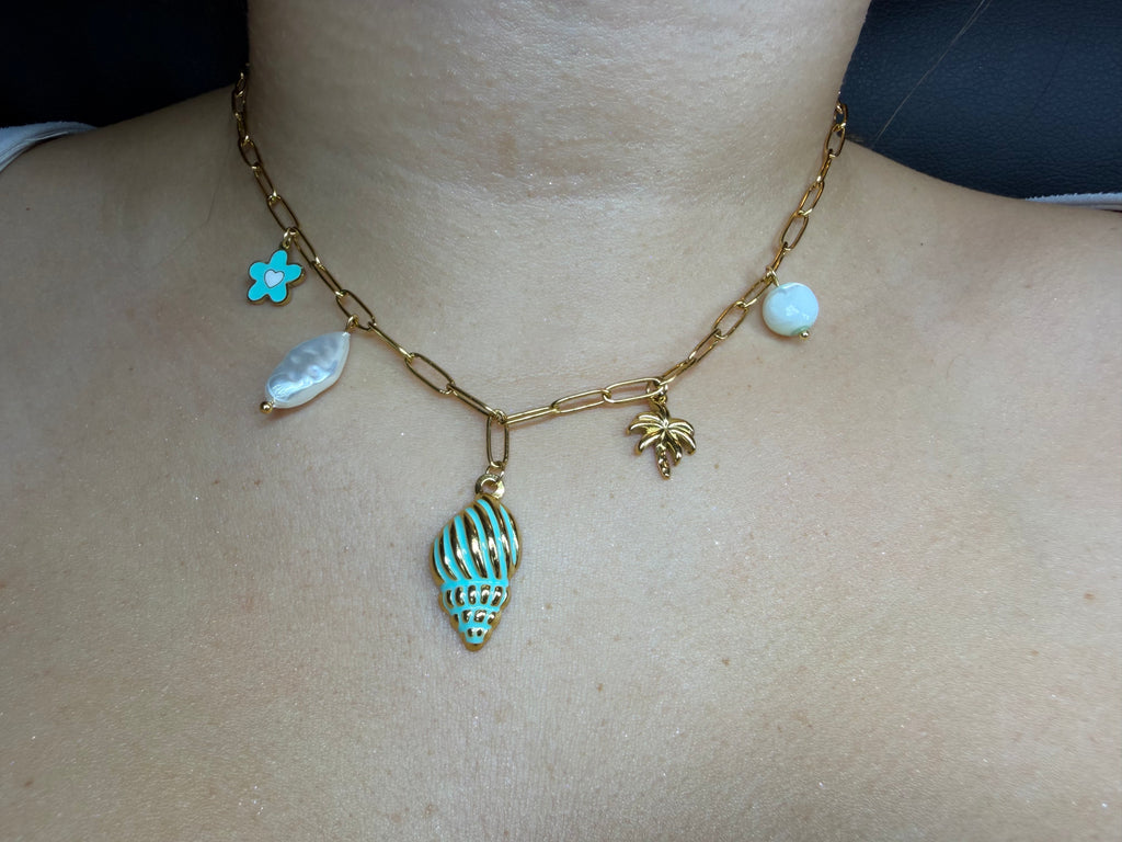 Halskette Tiana Tropical Green & Charms