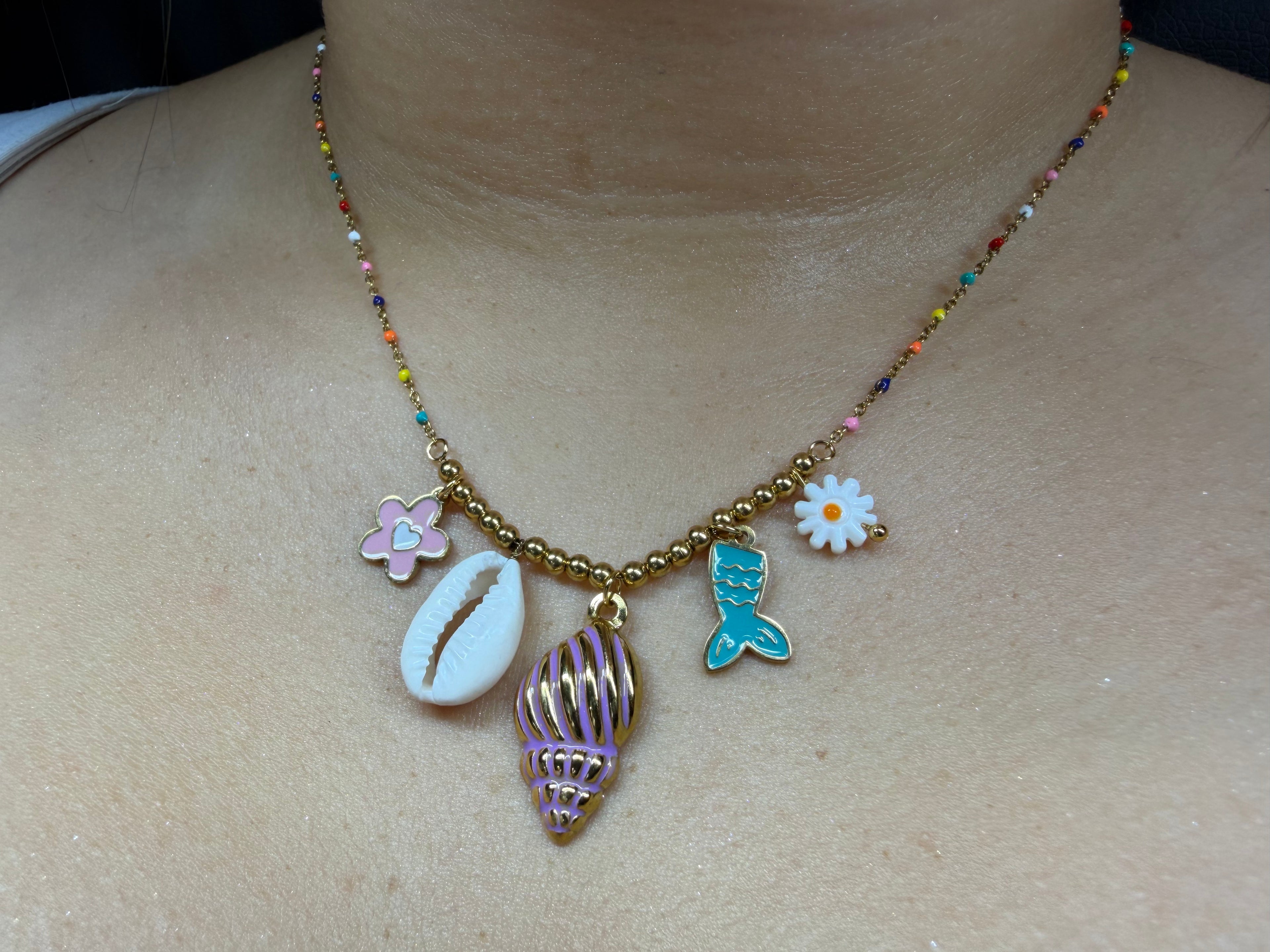 Collier Sirène Perles Multicolores