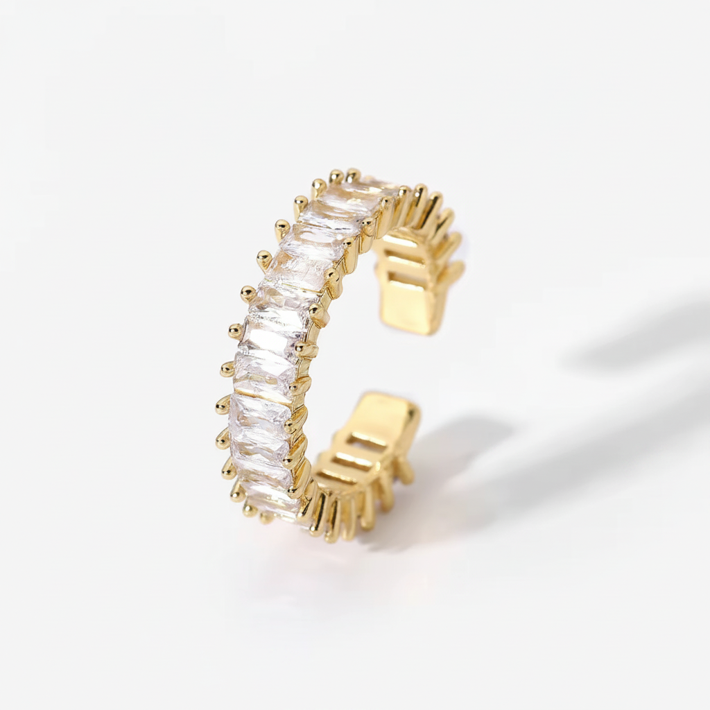 Bague Riviera strass dorés