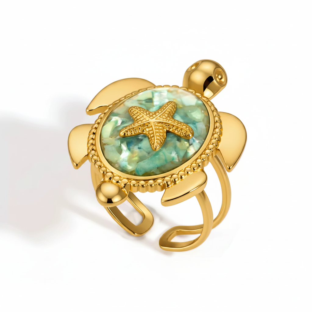 Bague Tortue fond blanc