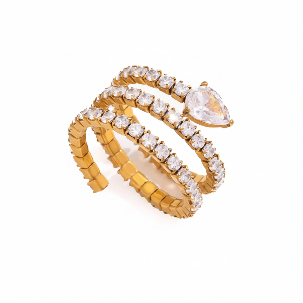 Bague Triple Spirale Blanc