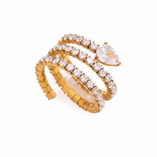 Bague Triple Spirale Blanc