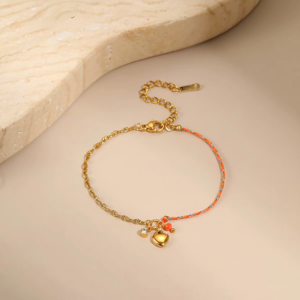 Bracelet cordon orange