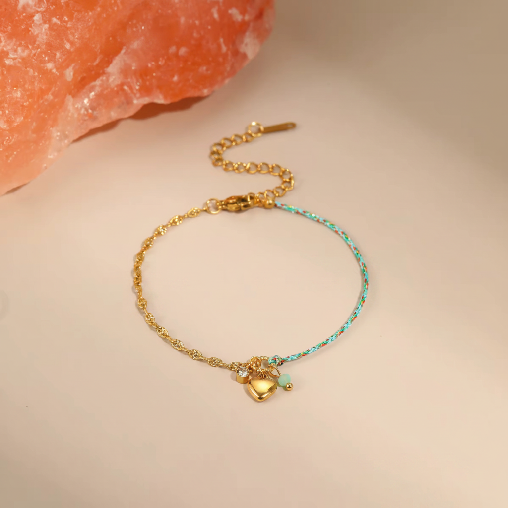 Bracelet cordon turquoise