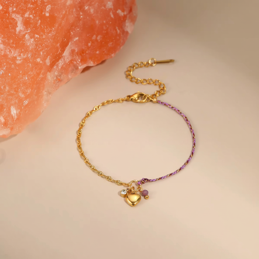 Bracelet cordon violet