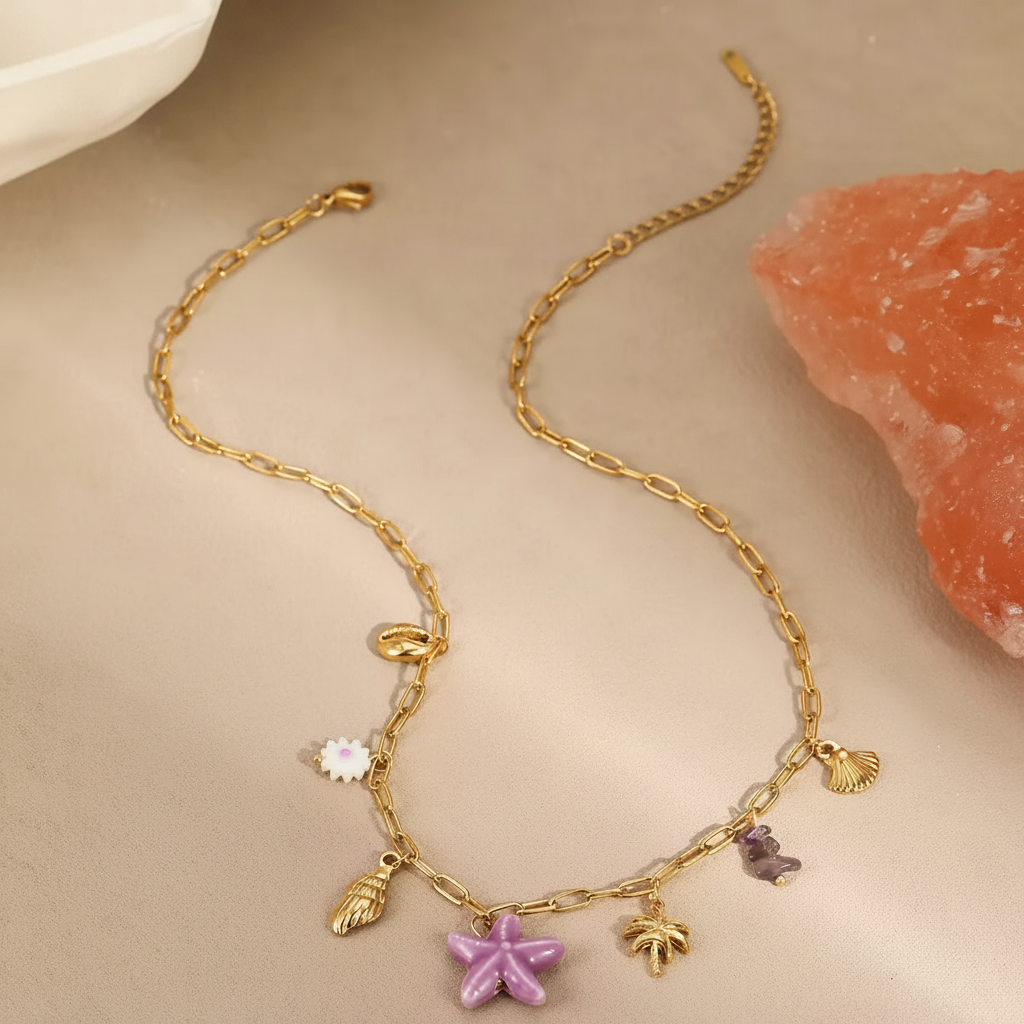 Collier Charms Doré – Sans texte