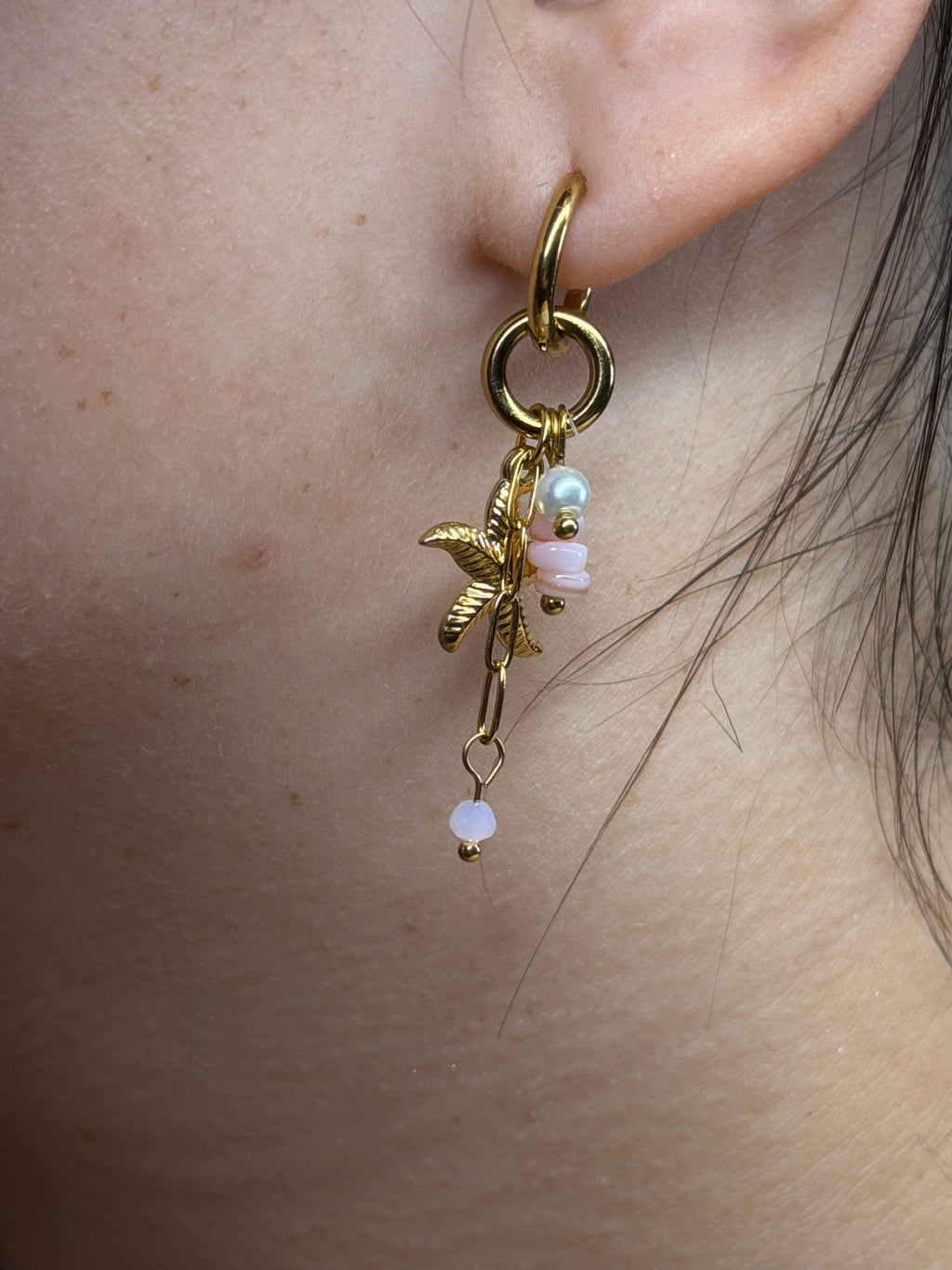 Boucles d'Oreilles Etoile Rose