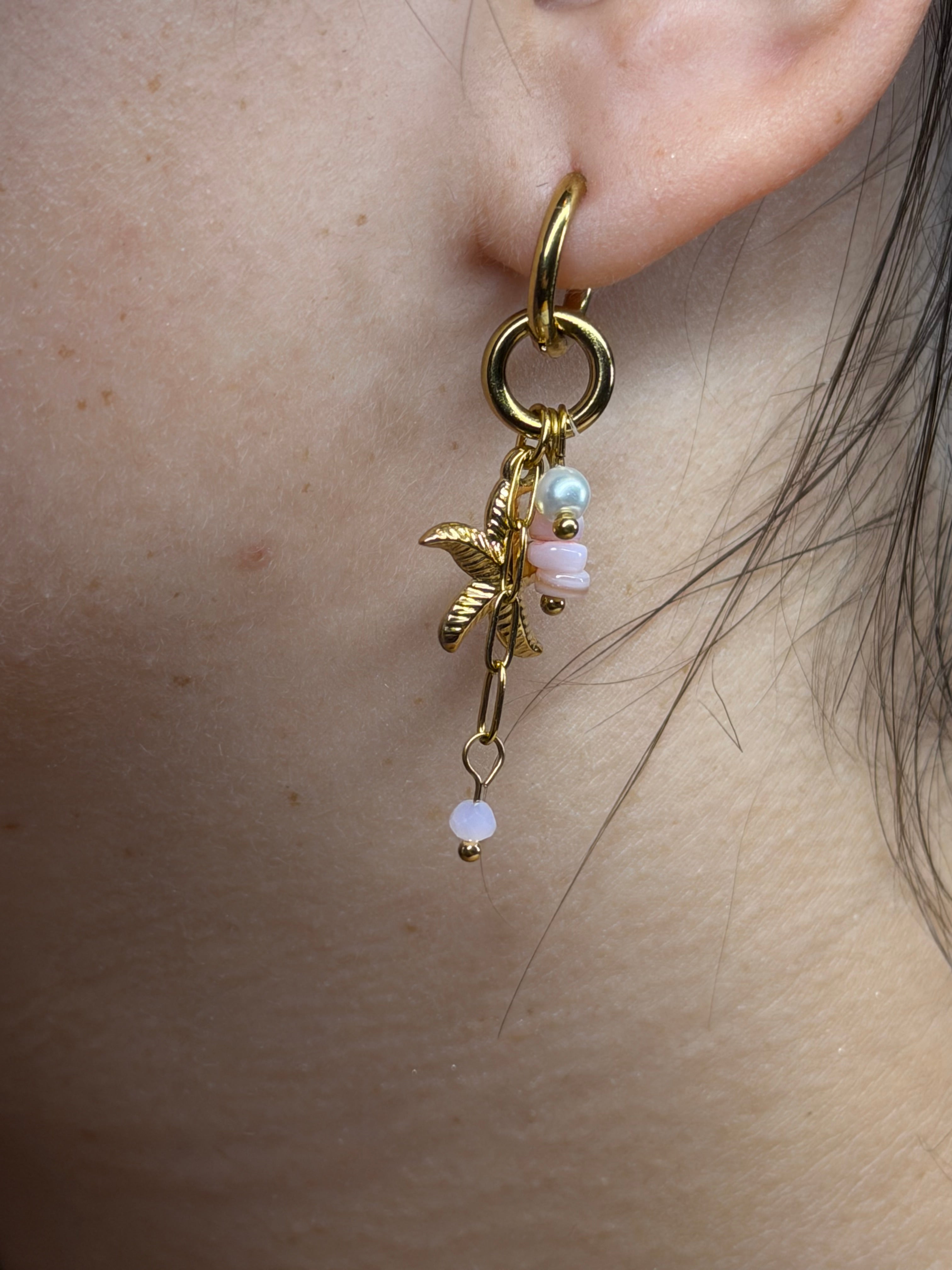 Boucles d'Oreilles Etoile Rose