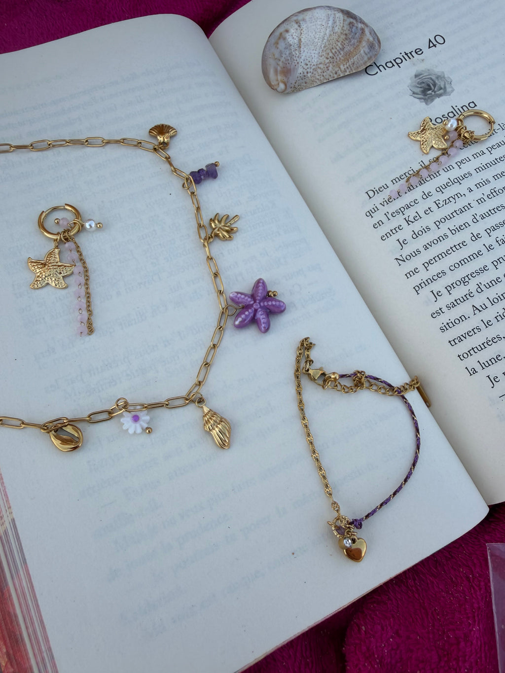 Boucles d'Oreilles Étoile de Mer & Chaîne