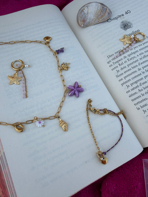 Boucles d'Oreilles Étoile de Mer & Chaîne